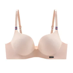 Ice Silk Bra For Women Sexy Seamless Bralettle Gather Push Up Lingerie Wireless One Piece AB Cup Adjust Straps Candy Color Bras