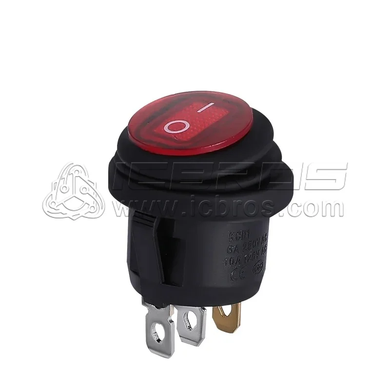 KCD1 KCD3 KCD4 Mini Round Shape Waterproof Rocker Switch ON/OFF,6A 250VAC/10A 125VAC,Electrical Equipment With Lighting Power