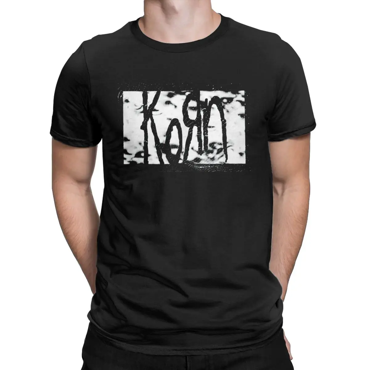 Men Korn Gritty Logo Music T Shirts American Singer Rock Band Cotton Tops Cool Short Sleeve Crew Neck Tee Original T-Shirts