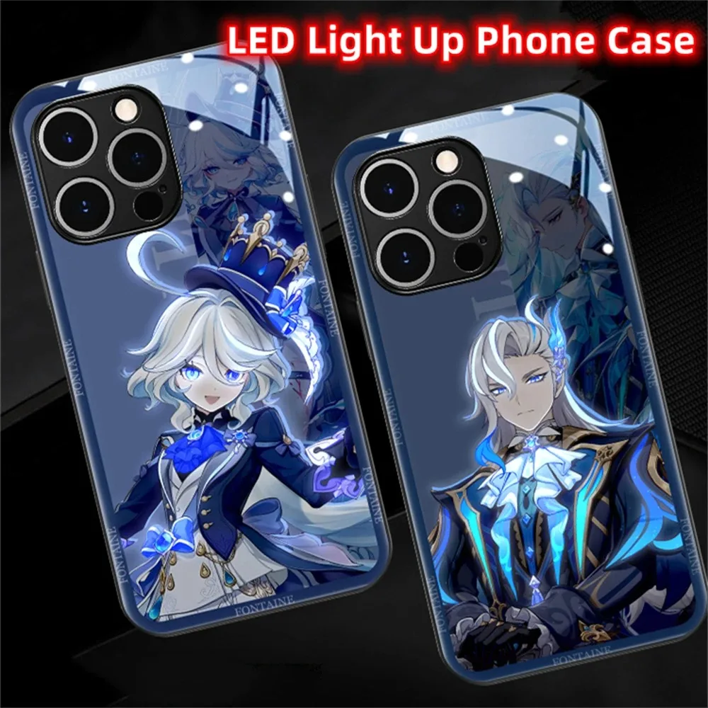 

Top Game Role Impact Design Smart Voice Controlled LED Light Phone Case For iPhone 15 14 13 12 11 Pro Max X XS XR 7 8 SE2020