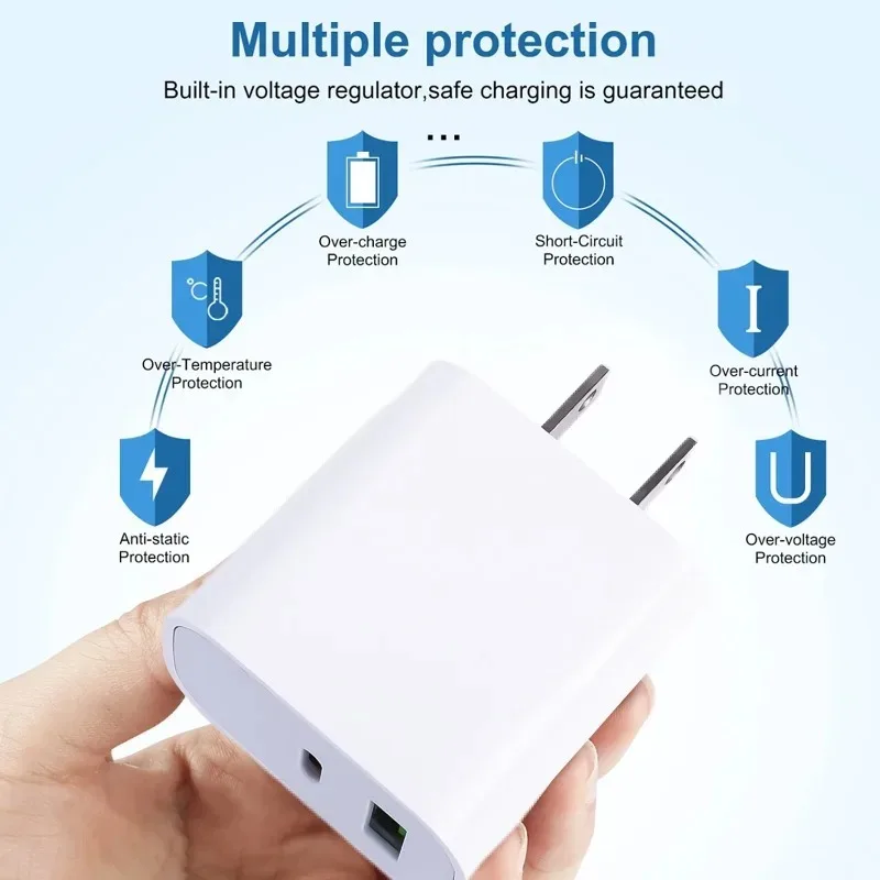 5V 2.4A USB PD Fast Charger for iPhone iPad Samsung Xiaomi Huawei Tablet Laptop Universal 24W Quick Charging Adapter US EU Plug
