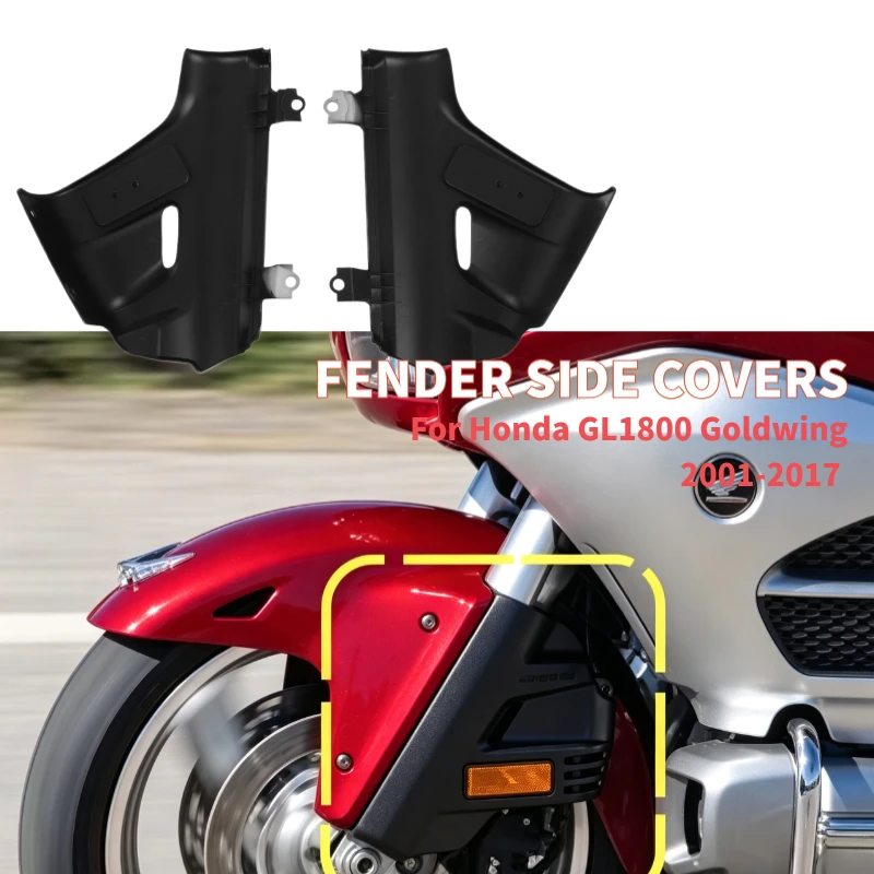 Motorcycle Front Fender Side Covers Front Fork Brake Cover ABS Black Accessories For Honda Goldwing GL1800 2001-2017 2013 2014
