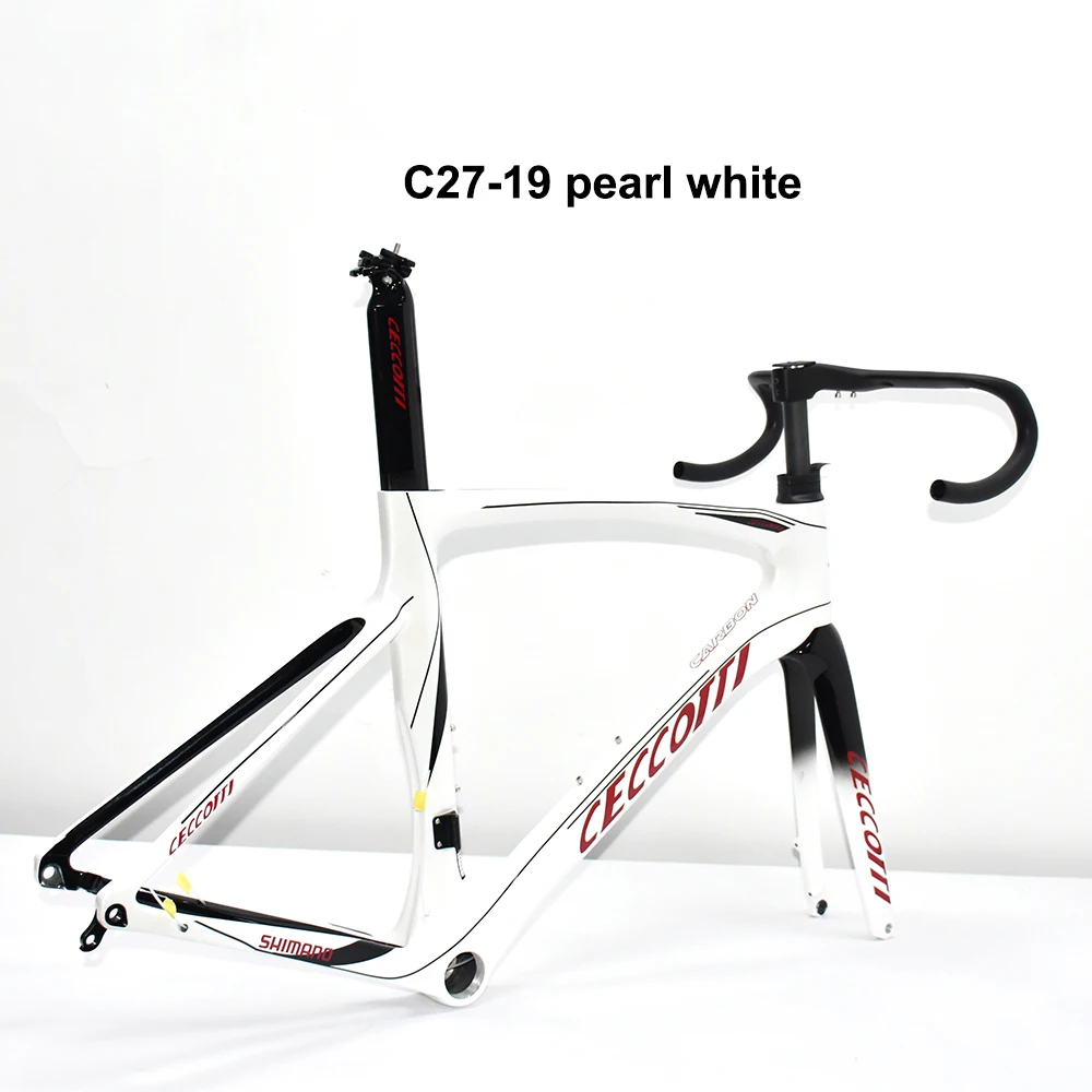 2025 Carbon Road Bike Frame Set T47 Bottom Bracket Disc Brake Hidden Cable System with Handlebar for Racing 160mm