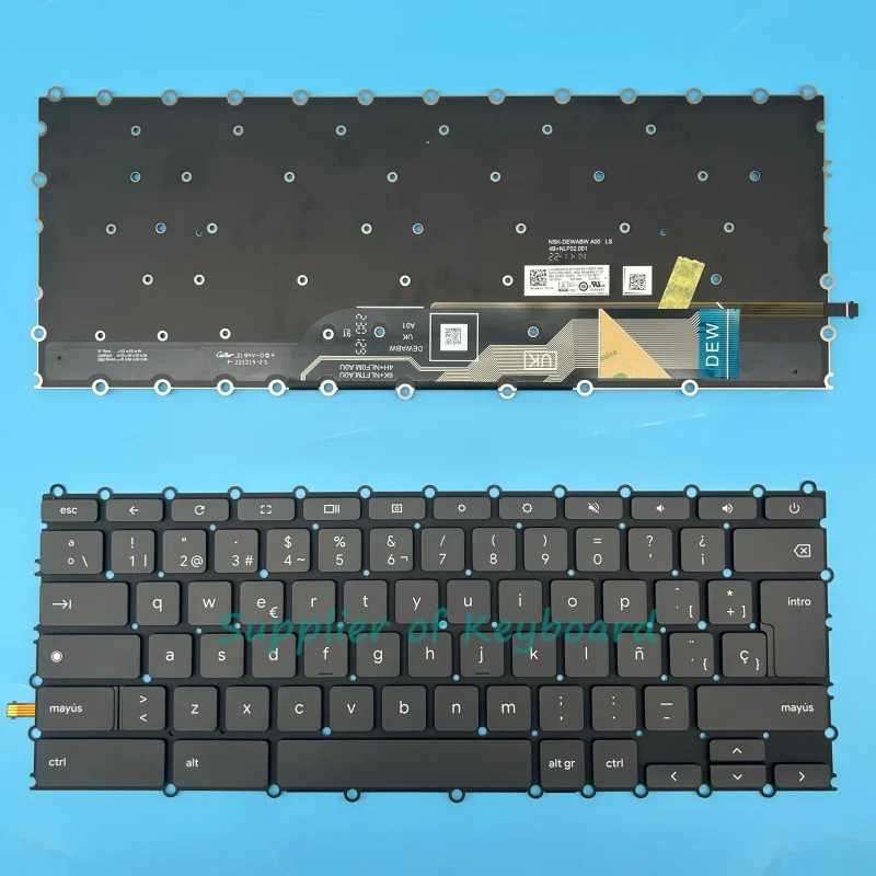 NEW Latin Spanish Keyboard For DELL Chromebook Latitude 5430 2 in 1 Backlit Power Key