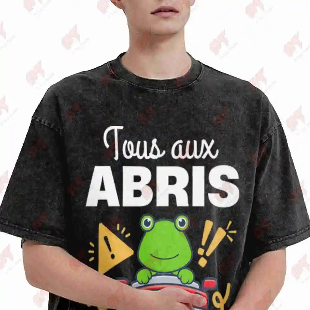 French Driving License New Driver Road Sign Vintage Washed Tee Pure Cotton T-Shirt