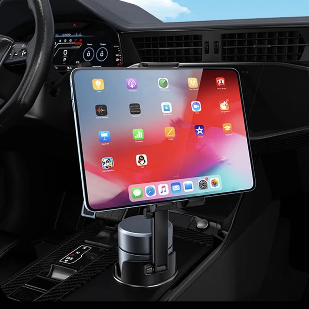 

Car Cup Tablet Stand Holder Expander with Cell Phone Mount 360 Rotation Smartphone Auto Interior Accessories for Ipad 11 Inch