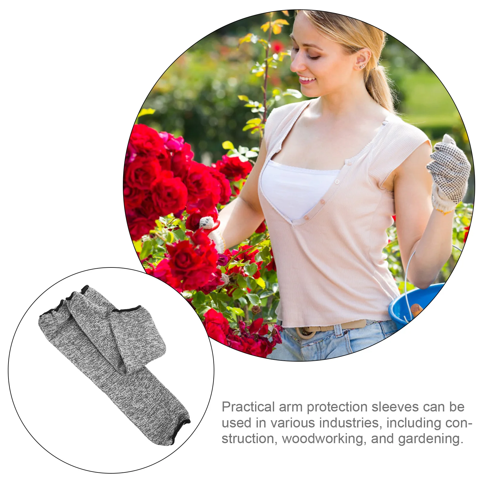 

1 Pair Cut Resistant Sleeves Forearm Protection Sleeve Anti-Cut Protectors For Gardening Woodworking Construction Lightweight