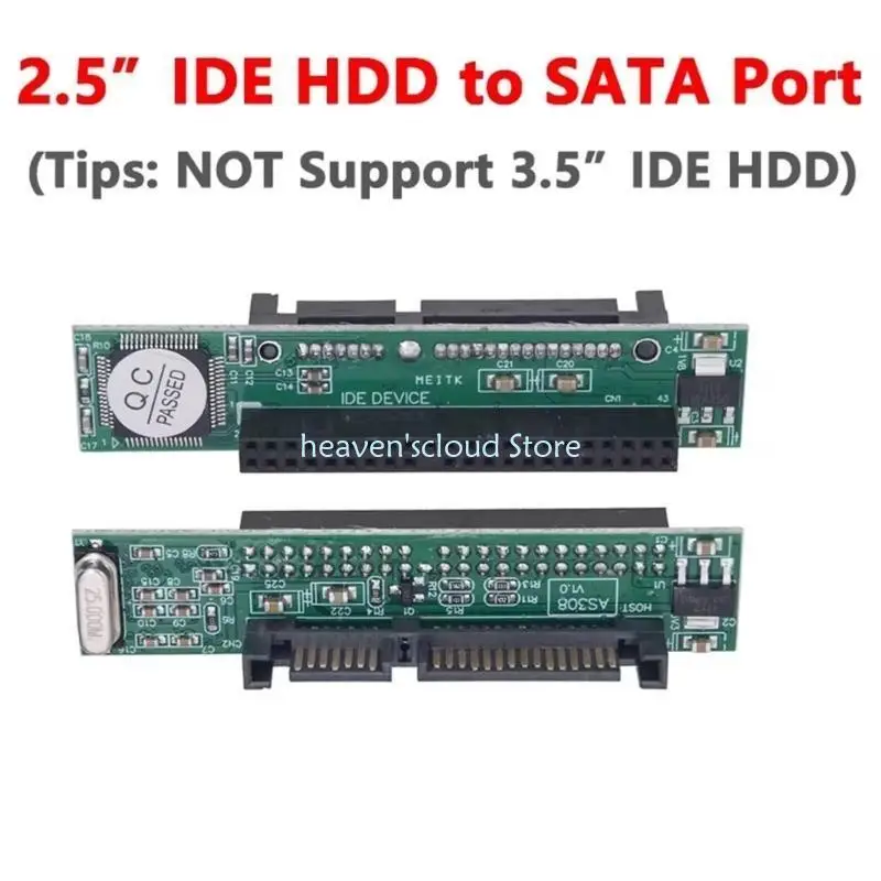 Y88B 2.5 to 2.5 IDE Converters Female to IDE Male Adapter with 44PIN Port 1.5Gbs Speed for Large Capacity Hard Disks