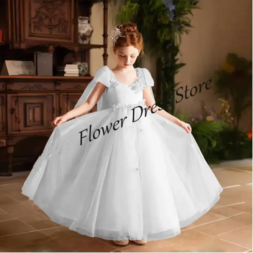 Vestido elegante de hada para niña, vestido de flores con rubor hecho a mano, vestido de princesa rosa con flores para niños, boda, cumpleaños, fiesta de comunión