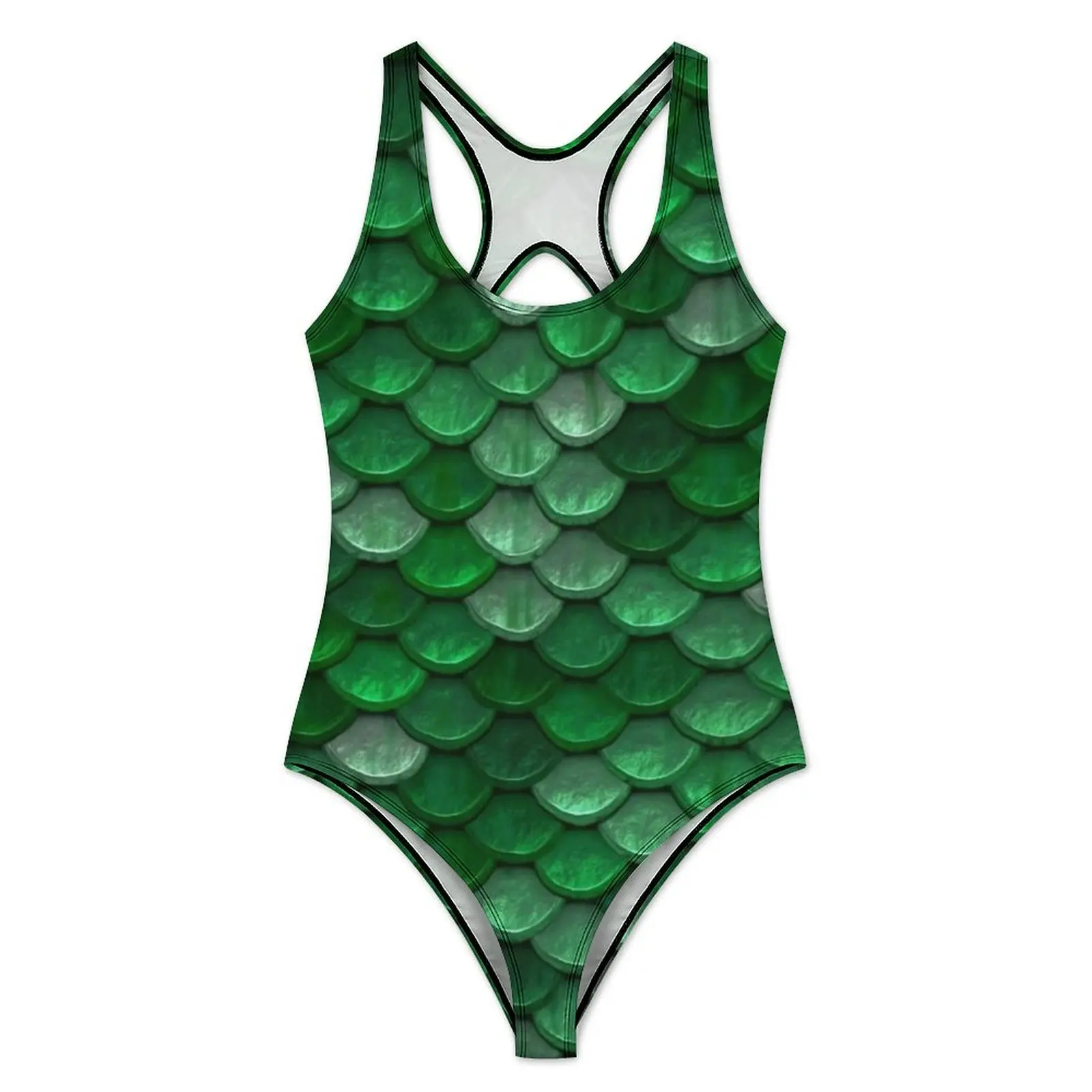 Green Mermaid Scales Swimsuit Sexy Metallic Colorful Female Swimwear One Piece Trend Bodysuit Surfing Push Up Cut Out Monokini