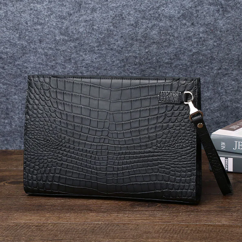High Quality leather bag Men\'s Clutch bag genuine leather high-capacity cowhide bag