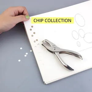 Single portable circle -shaped paper drilling drilling, 5 leaf capacity, 1/4 hole diameter, office material piercing 8 MAIN PAPER PERRATOR SALES - №6