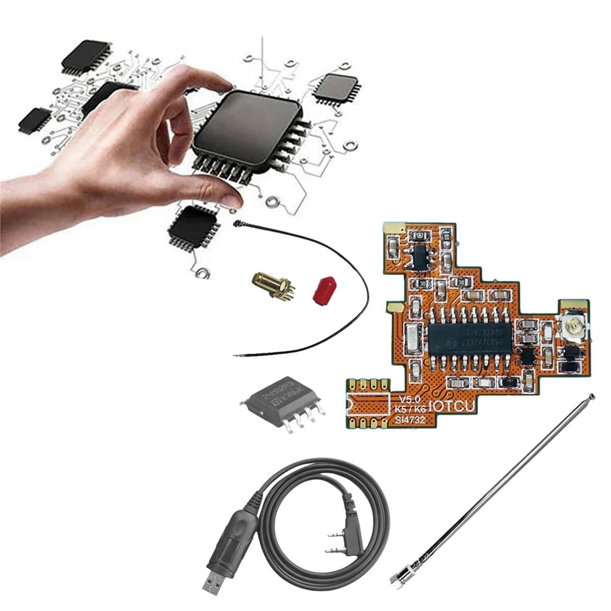 A17Z SI4732 V5.0 FPC Module+2M Chip+Antenna Full Kit for Quansheng UVK5 UVK6 HF Shortwave Full Band/Single Sideband Reception