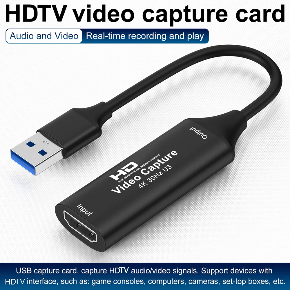 

Карта видеозахвата 4K USB 3.0 1080P USB 3.0 HDTV Game Grabber Box для PS4 DVD Камера ПК Запись Placa De Video Прямая трансляция