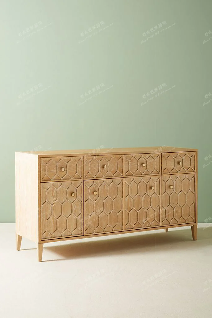 Rural minimalist retro bucket cabinet, storage cabinet, drawer  luxurious solid wood foyer