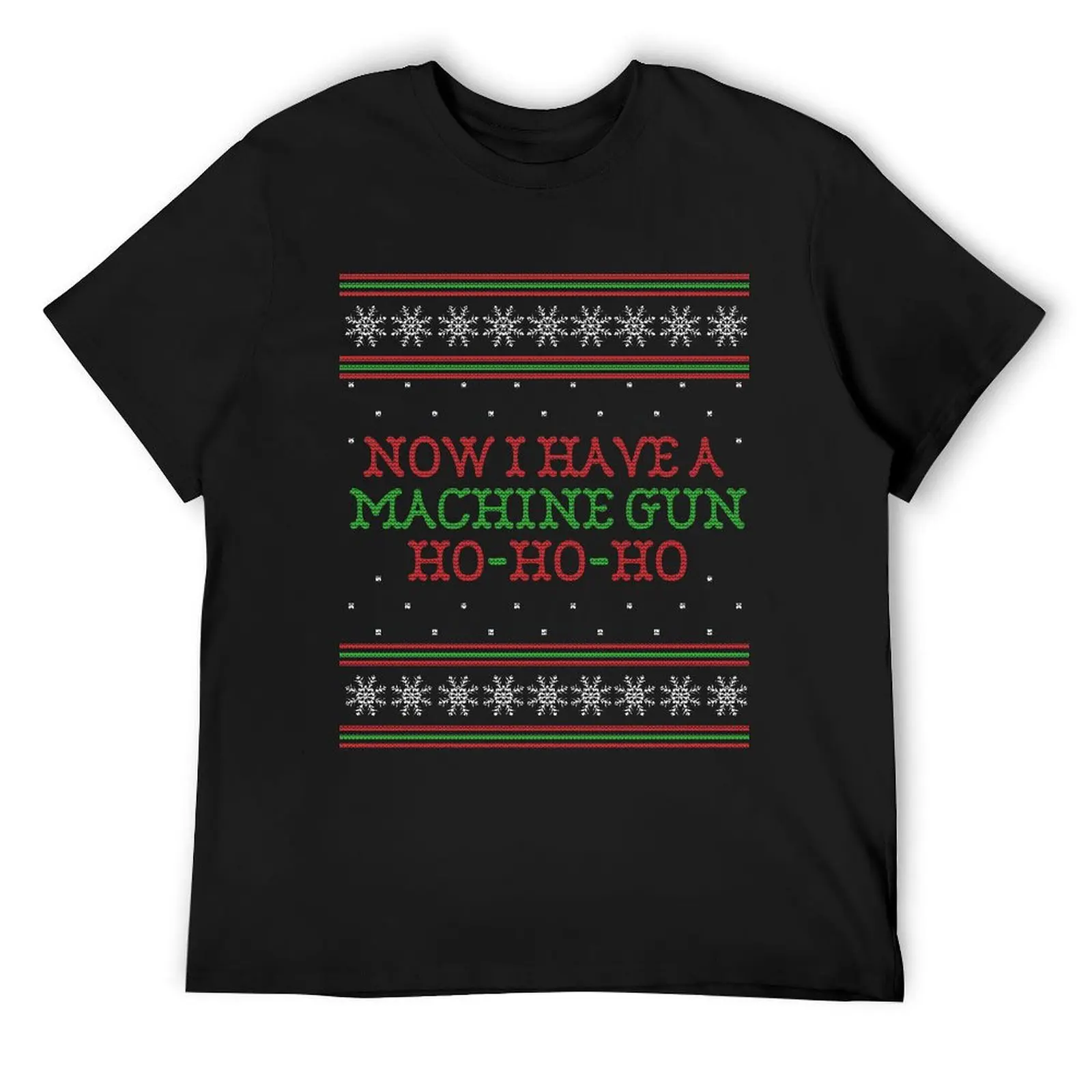 Die Hard Now I Have A Machine Gun Ugly Christmas Sweater T-Shirt quick-drying heavyweights tshirts for men