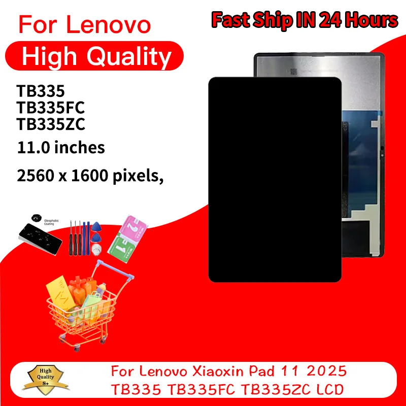 11.0“Tested For Lenovo Xiaoxin Pad 2025 TB335 TB335FC TB335ZC Display Touch Screen Dgitizer Glass Assembly Replacement