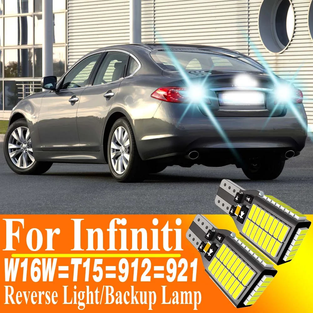 

2pcs W16W T15 921 Led Canbus Reverse Light Car Bulb 12v 912 12.8V 16W W2.1x9.5d Auto Backup Lamp For Infiniti Q45 F50 G EX M Y51