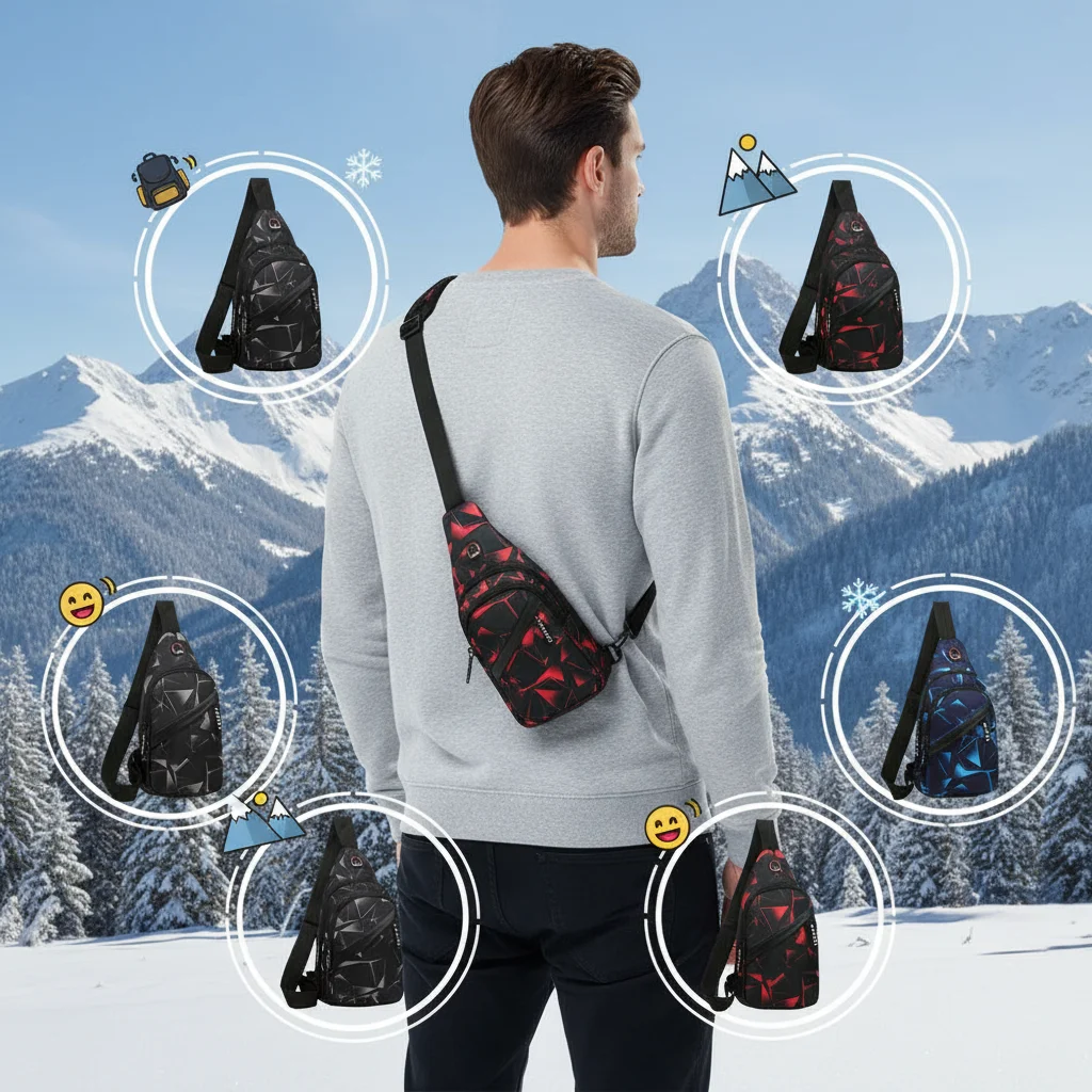Korean chest bag Men's fashion camouflage men's satchel Shoulder bag Crossbody bag Oxford cloth casual bag Canvas small backpack