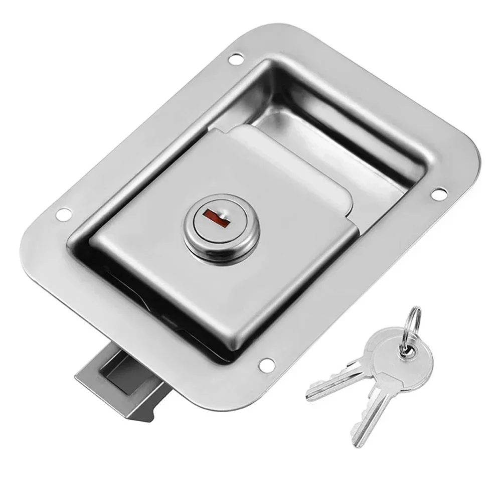 

Travel Trailer Lock Stainless Steel RV Door Latch Heavy Duty Recessed Lock Latch Toolbox Cabinet Door Panel Lock Hardware