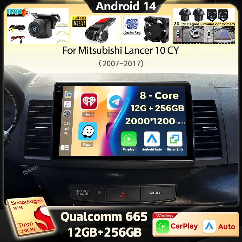 

Android 14 WIFI+4G Car Radio For Mitsubishi Lancer 10 CY 2007-2017 Multimedia Video Player Navigation GPS Stereo 2 din Head Unit