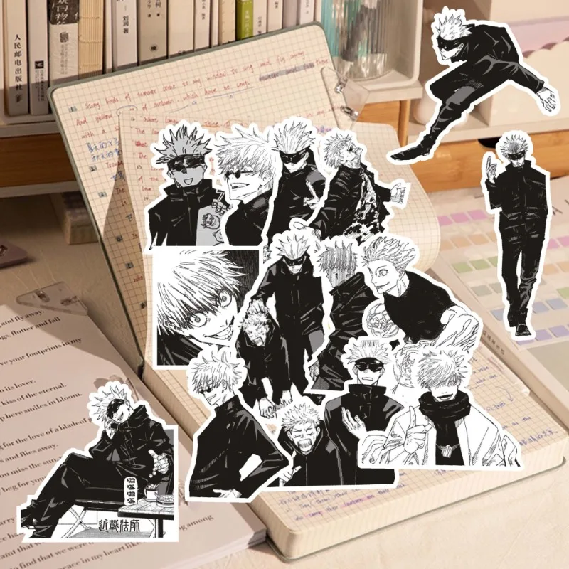 50PCS Anime Jujutsu Kaisen Stickers Black and White Style Graffiti Decals DIY Car Phone Laptop Skateboard Cool Sticker Toy