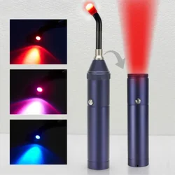 Profession Red Blue Light LED Physiotherapy Flashlight Canker Sore Treat Devices Light Therapy Devices Lip Nose Ears Body Muscle