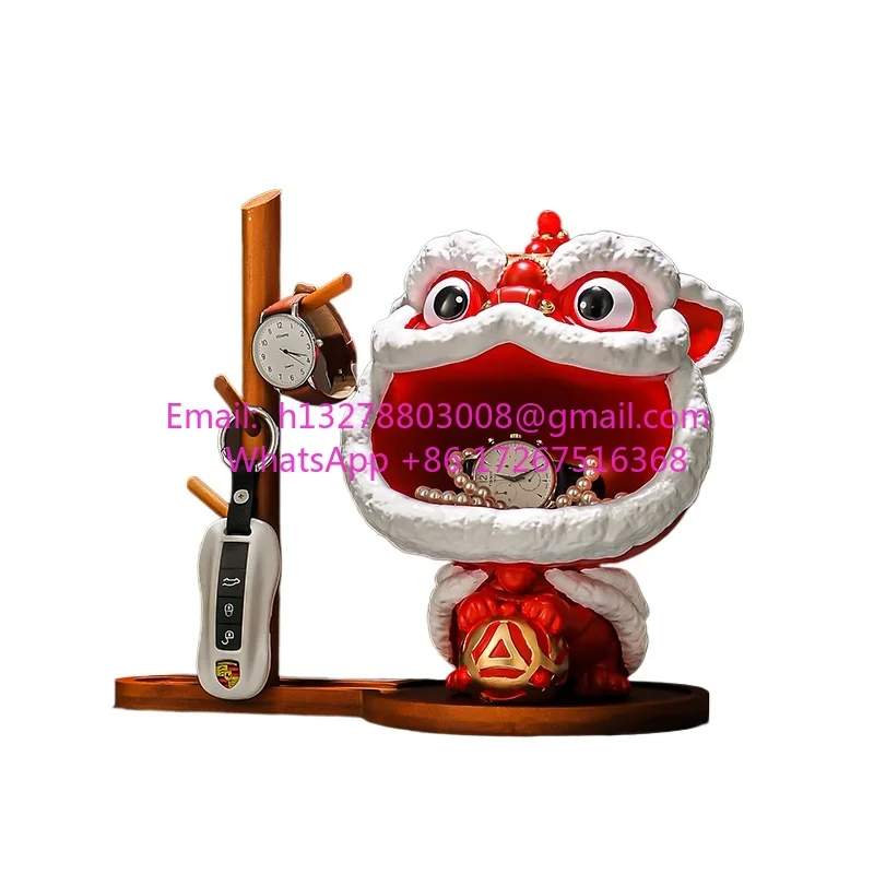 

Home decoration front desk candy lion dance door key storage