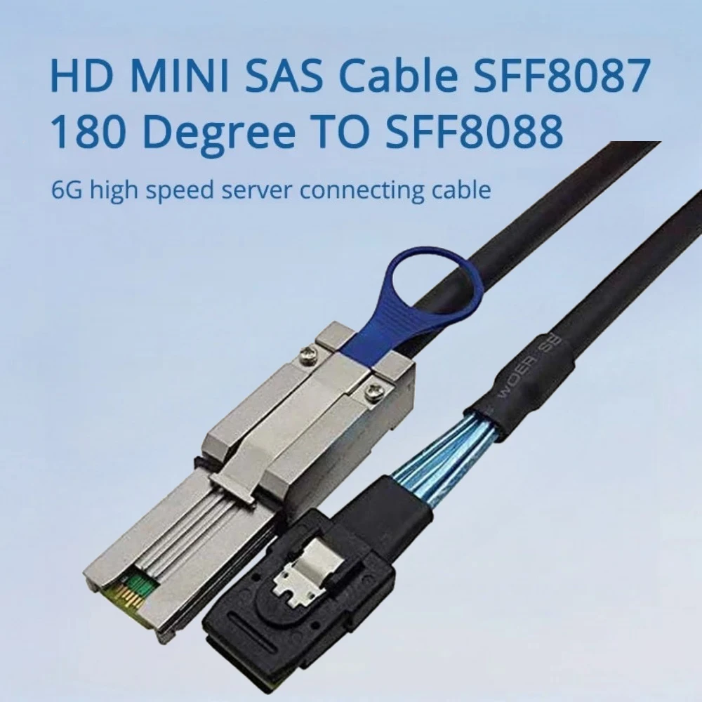 

HD MINI SAS Cable SFF 8087 180 Degree TO SFF-8088 Cable Supports 6Gbps Hard Disk High Speed Server Raid Data Cable 0.5M 1M 2M 3M