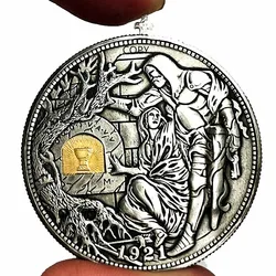 Movable Mechanism Holy Grail Coin Roman Booteen Hobo Nickel Wandering Removable Sword Magic Coin Collectible Christmas Gifts