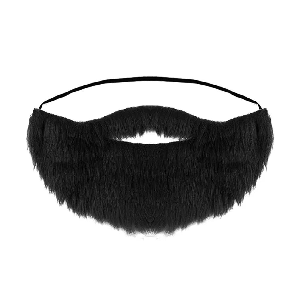 Simulated Halloween Artificial Semicircular Beard with Elastic Strap Brown/Black Role-Playing Full Beard Casual Cosplay Mustache