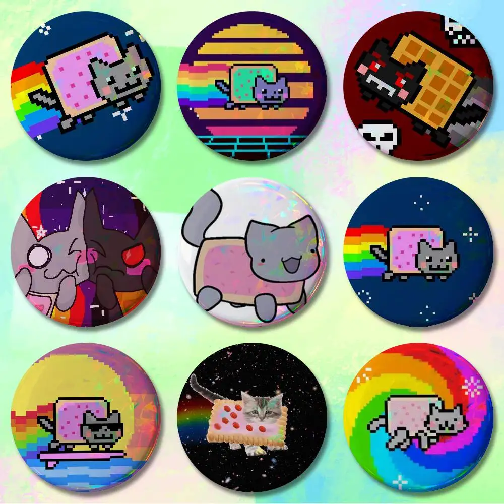 

Pins 58mm Cute Funny N-Nyan Cat Cartoon Badge Handmade Brooches for Backpack Accessories