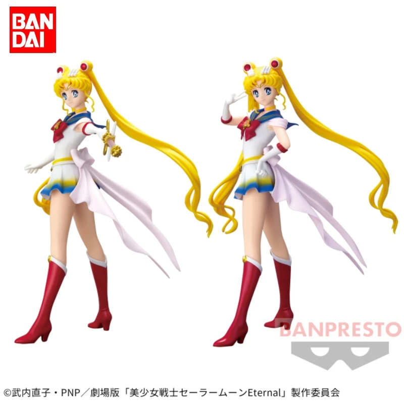 Bandai Sailor Moon Eternal Anime Figure Serena Tsukino II GLITTER & GLAMOURS Action Figure Toys For Kids Gift Collectible Model