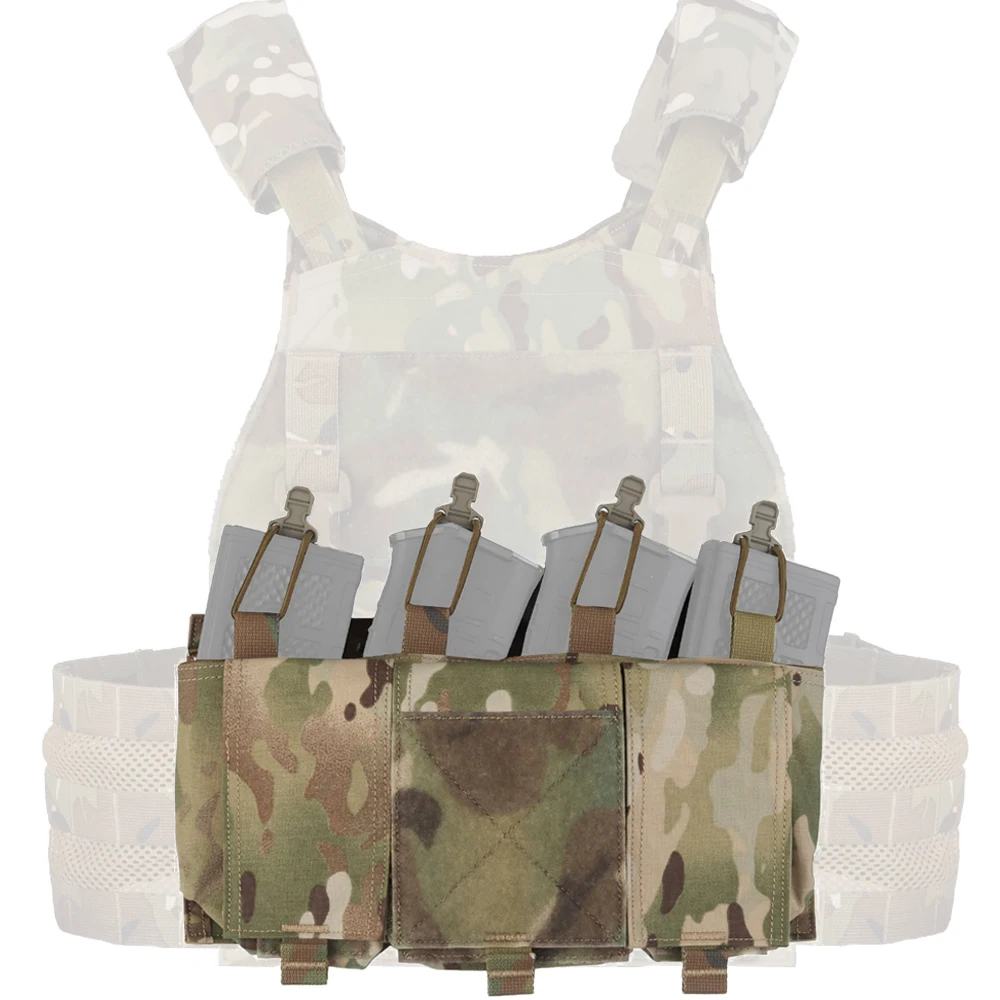 

Tactical Magazine Pouch 5.56 Quadruple Mag Pouch AR15 Airsoft Rifle Four Hole MAG Bag for Hunting Vest Plate Carrier Front Panel