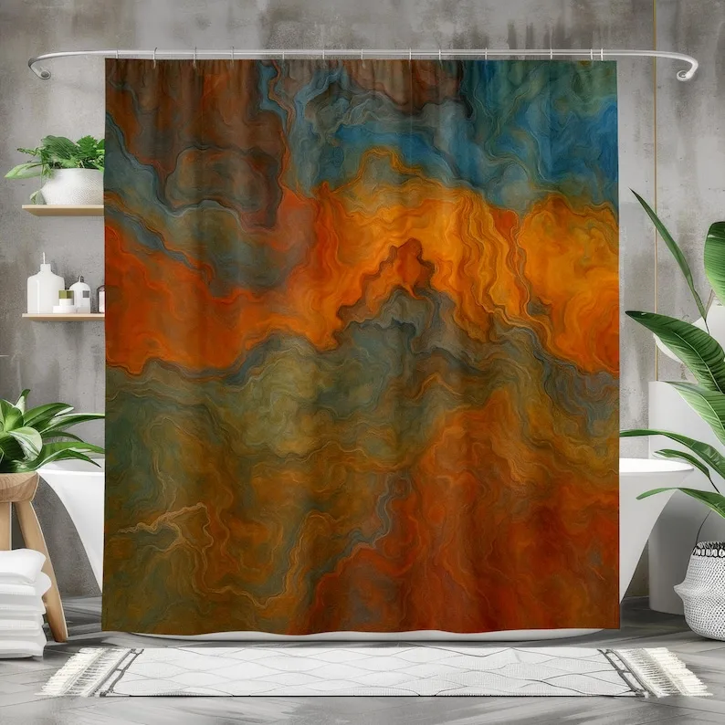 

Abstract Art Shower Curtain Contemporary Bath Decor, Home Decor, Bathroom Art, Boho Design, Unique Gift for Her
