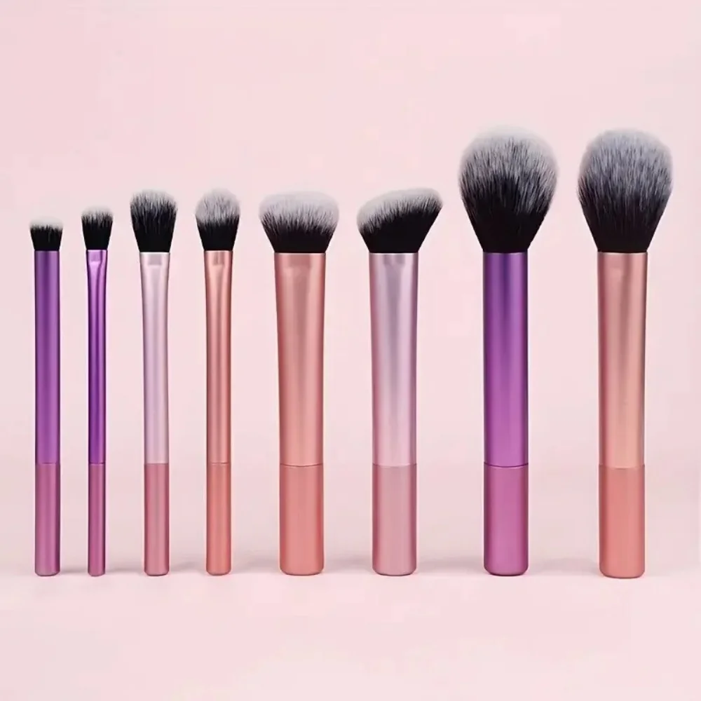 8pcs Pro Easy to Clean, Makeup Brush Set - Soft, Premium Synthetic Hair, Cruelty-Free, Foundation, Blush, Eyeshadow