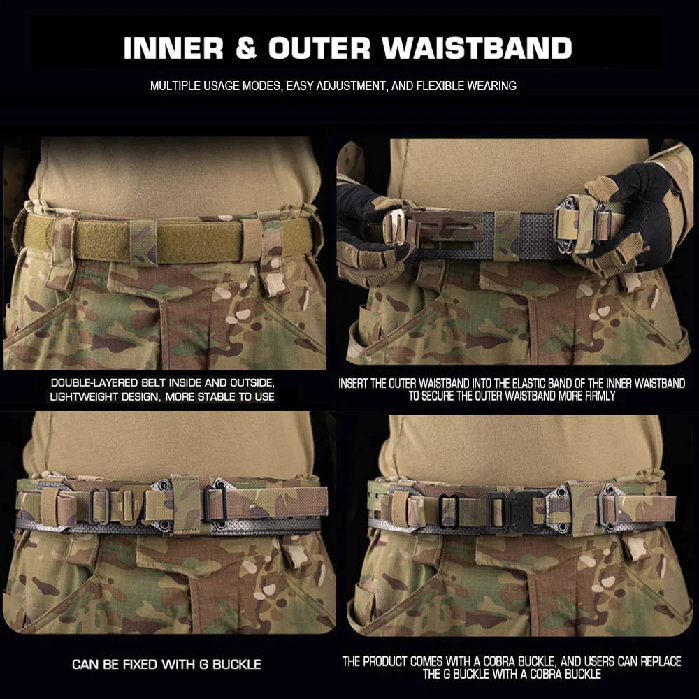 Tactische Riem Militar Outdoor Combat Jagen Airsoft 1.8 Inch Lichtgewicht Dual Quick Release Gespen 2 In 1 Heren Heupgordels