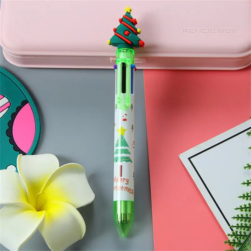 4 Colors Cute Christmas Ballpoint Pen Cartoon 0.5mm Ball Pen Office School Supplies Pens for Writing Stationery