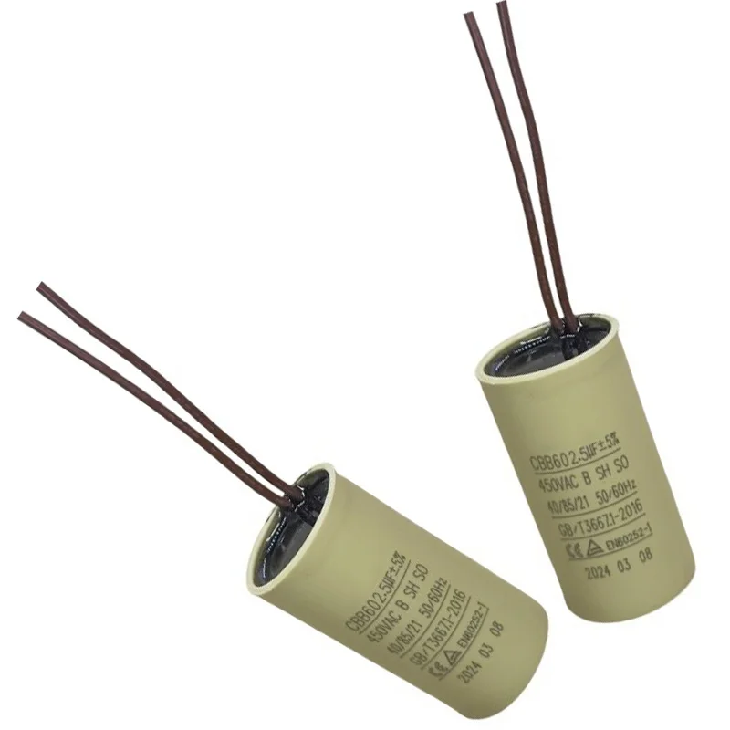 2PCS CBB60 Capacitor 2.5uF for Circulating Water Pump Air Compressor Pressure Washer HVAC System Motor Run Replacement