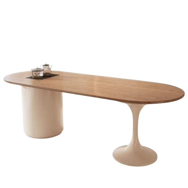Leisure table, chairs, tea table, a complete set of solid wood tea table, silk flower