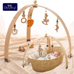 Baby Wooden Play Gym Mobile Hanging Sensory Toys Triangular Activity Gym Baby Room Decorations Suspension Bracket Toy Rattles