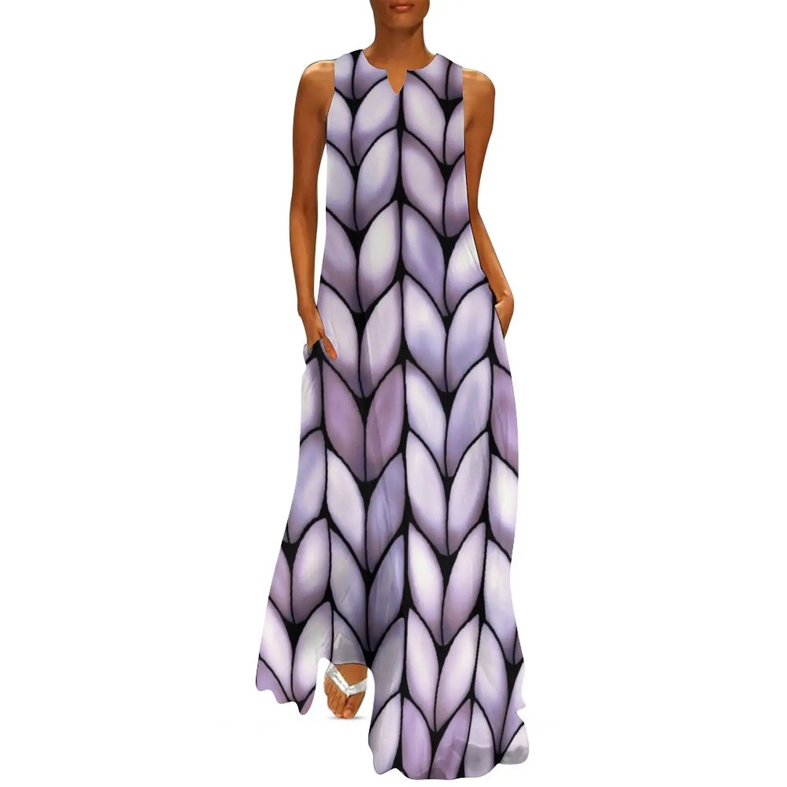 Chunky Lilac Knit Long Dress Women long dress summer dresses womans clothing