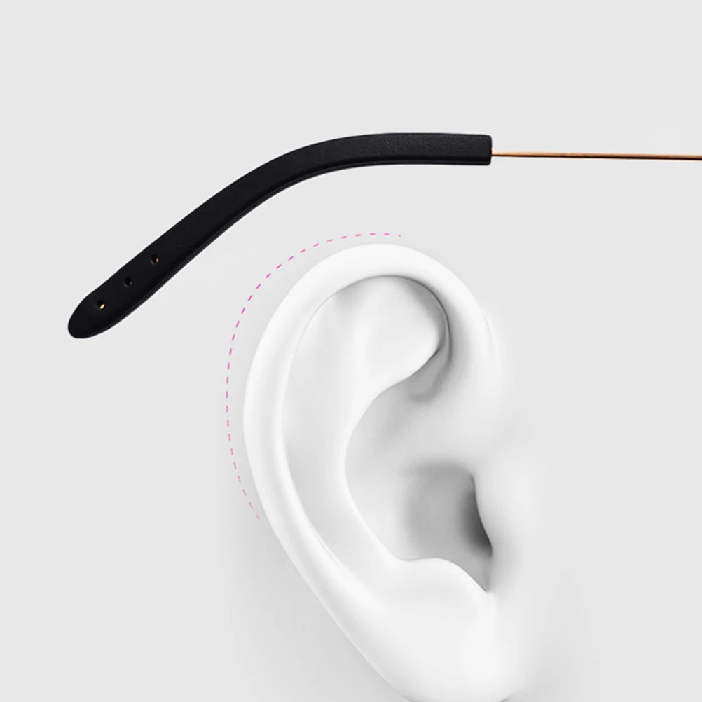 

10 Pairs Anti Slip Temple Silicone Glasses Arm Cushion Legs Sleeve Tips for Eyeglasses Black White Each Non