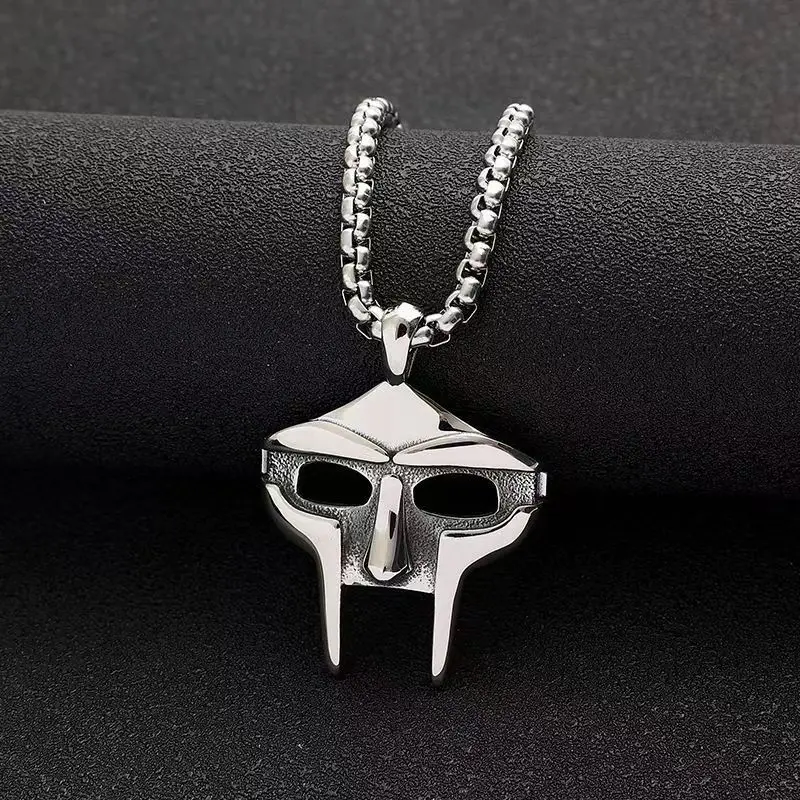 Vintage Creative MF DOOM Mask Pendant for Men Hip Hop 316L Stainless Steel Skull Mask Necklace Party Jewelry Gift Dropshipping