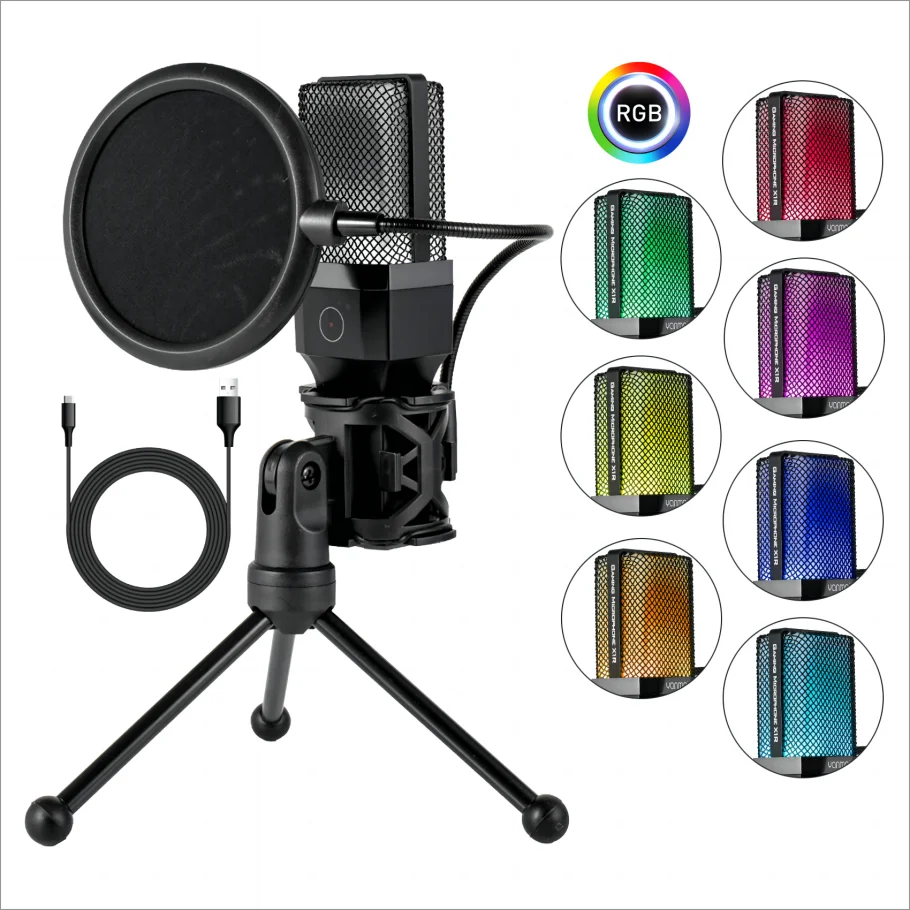 USB Cardioid Condenser Mic Kit For Streaming Podcasts Studios YouTube Recording Karaoke Gaming-X1R Computer Microphone Arm Stand
