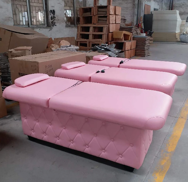 

Modern beauty salon furniture pink lash bed facial spa chair portable massage table