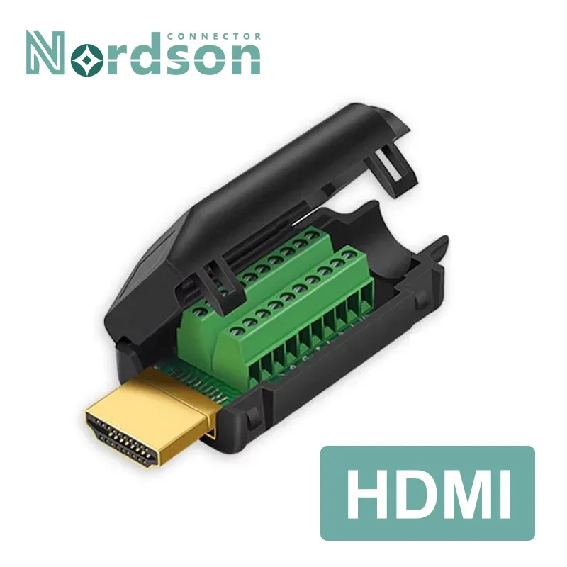 HDMI Solder-free Plug Connector Keystone HDMI-compatible V2.0 Welding Female Male Head Connectors 4K HD Line Repair DIY Adapter