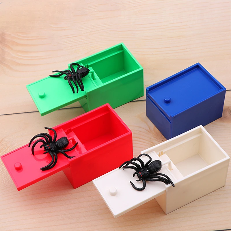 1PC Truc Spider Grappige Schrikken Doos Houten Verborgen Doos Kwaliteit Prank Houten Schrikken Doos Fun Game Prank Trick Vriend Kantoor speelgoed