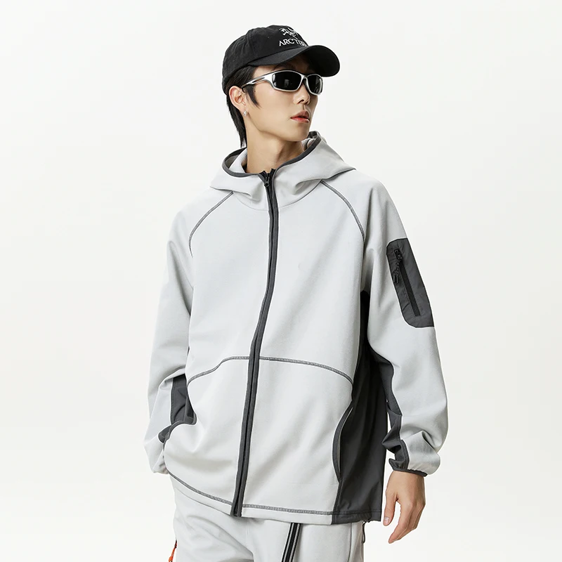 

Autumn Men Outdoor Fashion Loose Casual Techwear Cardigan Hooded Sweatshirt Jacket Women Hoodie Coat Couple Outerwear