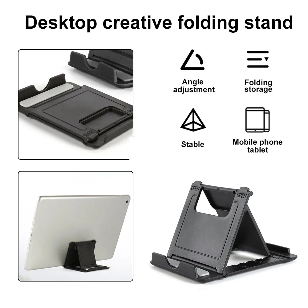 Universal Foldable Desk Cellphone Holder Mount Stand for Tablet iPad mini Mobile Phone iPhone Samsung Adjustable Desktop Bracket
